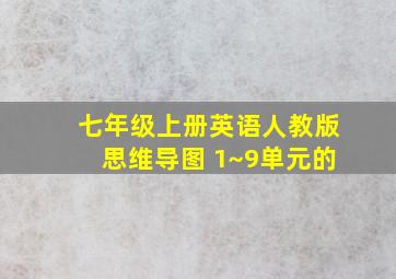 七年级上册英语人教版思维导图 1~9单元的